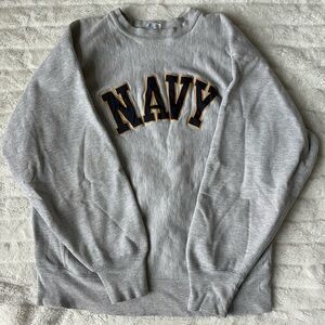 Vintage navy sweatshirt grey large